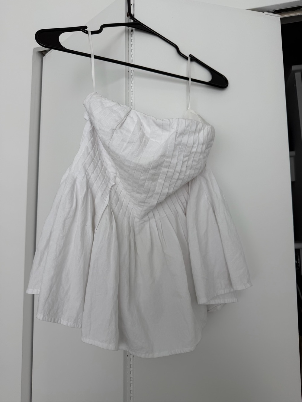 Commense White Strapless Peplum Shirt